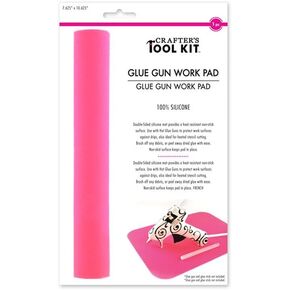 Crafter's Toolkit Natural Glue Gun Work Pad, 7.62in by 10.62in, 100% Silicone, Pink