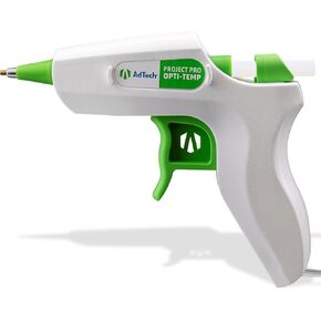 AdTech Project Pro Glue Gun Kit with Artistick Glue Sticks – 20W Mid-Size Hot Glue Gun with Insulated Needle Nozzle, Comfort Grip, and 5-Foot Cord – Ideal for Crafts, DIY, Home Decor, and Repairs