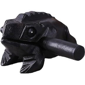 3.5" Wooden Frog Guiro Rasp Instrument - Percussion Musical Tone Block Craft (Blue)
