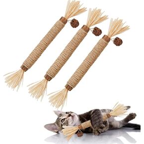 Cat Toys 12Pack Silvervine Chew Stick 12Pack Kitten Treat Catnip Toy Kitty Natural Stuff Catnip for Cleaning Teeth Indoor Dental Snack Interactive