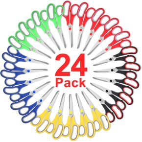 Scissors Bulk Set of 32-Pack, 8" All Purpose Multipurpose Sharp Sewing Craft Fabric Scissors for Office Home High/Middle School Student Office Teacher Art Supplies, Right/Left Handed