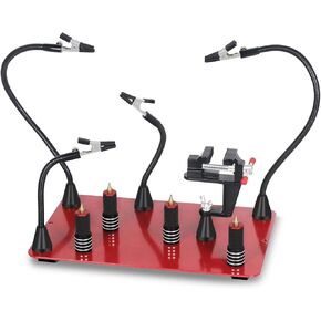 Soldering Helping Hands, NEWACALOX Third Hand Magnetic Helping Tool with 4 Soldering Helping Arms & Big PCB clamp Holder & 4 Upgrade PCB Holder Pillars, Waterproof Solder Clamp Station