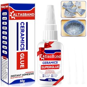 Ceramic Glue, Best Super Clear Glue for Porcelain, Pottery and China Repair, Food Safe Adhesive Kit for Mugs and Dishes, Also Effortlessly Bonds Wood, Glass, Plastic, Shoe, Crafts DIY and More