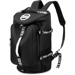 Gym Duffle Bag Backpack with Shoe Compartment,4 ways Travel Backpack for Women and Men,Multi-Functional Weekender bag with Waterproof Layer&Laptop Compartment for Fitness, Travel,Camping