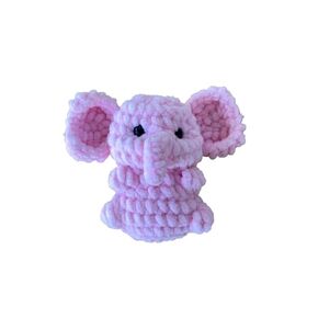 Elephant Plush Stuffed, Crochet Stuffed Animals, Handmade Knitted Amigurumi Elephant, soft Sensory Squish toy For Baby Kids, Handmade Crochet Toys, 5.3’’ high (light blue)