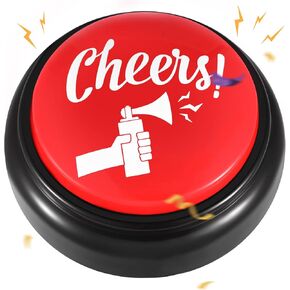 Party Button with Sound Cheers Air Horn Sound Effect Button Noise Maker Buzzer for Office Sporting Event Dance Party Classroom Desk Toy Gag Birthday Gift Gadget for Teens Dj Hype