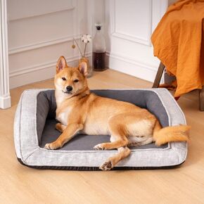 Dog Sofa for Small Dogs, Cat Beds for Indoor Cats with Orthopedic Egg Crate Foam, Removable Washable Cover, Anti-Slip Bottom, Pet Bed for Puppy Kitten