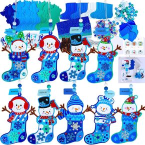 Winlyn 24 مجموعات عيد الميلاد الحرفية مجموعات الشتاء الحرف DIY ثلج تخزين الحلي الزينة ثلج الثلج ملصقات رغوة الفنون والحرف اليدوية للأطفال الفصول الدراسية الأنشطة الفنية عطلة حزب تفضل