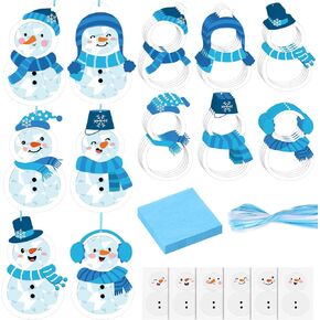 Epakh 24 Sets Tissue Sign Craft Kit Christmas Craft Bulk DIY Art Kit Christmas Tree Decorations Make Your Own Xmas Ornaments for Holidays Art(Angel)