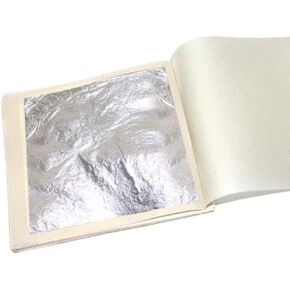 Gold Leaf Company 20Pcs Silver Leaf Sheets 2.4"x3" Edible Silver Leaf Pure Silver Leaf for Beauty Routine and Makeup, Bakery and Pastry,Cake Decoration, Chocolates and Gilding DIY