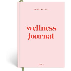 Papier Daily Wellness Journal Diary - Baby Pink | Hardback Cover A5 Wellbeing, Gratitude & Mindset Diary for Personal Growth, Mindfulness & Reflection | Track Goals, Sleep & Lifestyle Habits