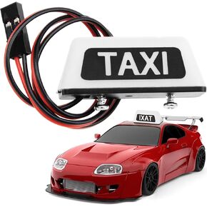 ShareGoo Simulation RC Toy Car Taxi Lights LED Lamp Roof Light Decorations Compatible with Tamiya XV01 TT01 Kyosho FAZER MK2 PTG HSP RGT 1/10 1/8 RC On Road Racing Cars (White)