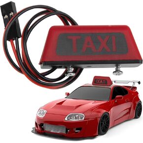 ShareGoo Simulation RC Toy Car Taxi Lights LED Lamp Roof Light Decorations Compatible with Tamiya XV01 TT01 Kyosho FAZER MK2 PTG HSP RGT 1/10 1/8 RC On Road Racing Cars (White)