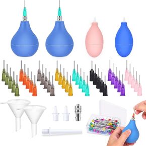 127Pcs Pottery Clay Tools Supplies, Ceramic Precision Applicator, Precision Tip Applicator for Pottery, Ceramic Glaze Extrusion Bottle for Pottery Clay Art Decorating Kit (5 Pieces of Each 8 Sizes)