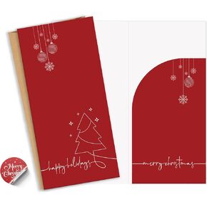 Elegant Ribbon-Style Money Cards with Envelopes Set - 20 Cards with Gold Foil, 20 Envelopes, 24 Sealing Stickers, Versatile Money Card Holders for Cash, Gift Cards - Classic Design, Smudge-Free