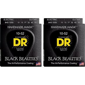 DR Strings Electric Guitar Strings, Black Beauties - Black Coated, 10-46