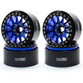 MRC 1.9 Beadlock Wheels(4pcs) CNC Machined Aluminum Alloy Wheel Rims for 1:10 RC Cralwer TRX4 SCX10 III SCX10 Pro SCX10 II Gen8 Ascent(A) (Black Red)