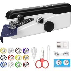 Handheld Sewing Machine,NAUQUOHZ Mini Hand Sewing Machine,Portable Sewing Machine for Beginners,Electric Portable Sewing Machine for DIY,Fabrics,Clothes,Home and Travel