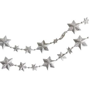 Stars Plastic Pearls Beads String Garland for Christmas, Valentine,New Year, Birthday, Exhibition,Wedding, Baby Shower,Holiday Party DIY Craft Home Decoration, 106 Inch (Silver)
