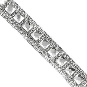 3/4" Fringe Trim for Home Decor, DIY Crafts, and Wearables, Durable Rhinestone Strips, 5 Yard Cut, Yellow Multi