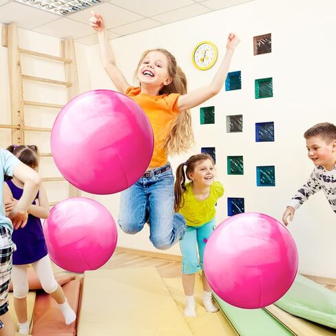 Chumia 18 Inch Fun Bouncy Balls 5 Pcs Rubber Inflatable Beach Ball Bouncing Sensory Playballs with Hand Air Pump for Park Backyard Beach Indoor Outdoor Party Favors in Kuwait