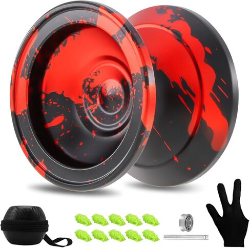 FETESNICE Yoyo Professional Responsive Yoyos for 8-12 Kids, Beginner, Unresponsive Yo-yo for Adults, Metal Trick Yo yos for Advanced Player, Pro Yo-yo with Accessories（Black Gold） in Saudi Arabia