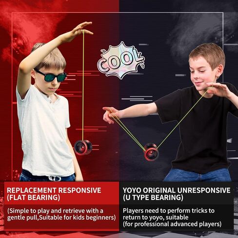 FETESNICE Yoyo Professional Responsive Yoyos for 8-12 Kids, Beginner, Unresponsive Yo-yo for Adults, Metal Trick Yo yos for Advanced Player, Pro Yo-yo with Accessories（Black Gold） in Saudi Arabia
