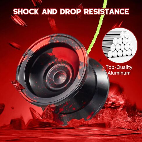 FETESNICE Yoyo Professional Responsive Yoyos for 8-12 Kids, Beginner, Unresponsive Yo-yo for Adults, Metal Trick Yo yos for Advanced Player, Pro Yo-yo with Accessories（Black Gold） in Saudi Arabia