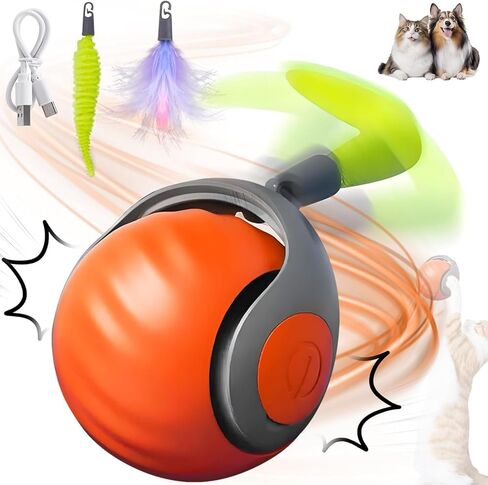 Speedy Tail 2.0, Speedy Tail Cat Toy, Interactive Cat Toys for Indoor Cats, Smart Interactive Cat Toy Balls, Automatic Moving Cat Toy Ball, Self Rolling Cat Toy Ball with Tail (Blue) in Saudi Arabia