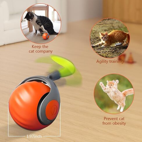 Speedy Tail 2.0, Speedy Tail Cat Toy, Interactive Cat Toys for Indoor Cats, Smart Interactive Cat Toy Balls, Automatic Moving Cat Toy Ball, Self Rolling Cat Toy Ball with Tail (Blue) in Saudi Arabia