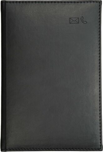 دفتر العناوين | غطاء جلد صناعي ناعم مبطن إيطالي | صفحات ذات حواف ذهبية مذهبة | مؤشر 22 خطوة | الحجم: 5.5 × 8 بوصة in Kuwait