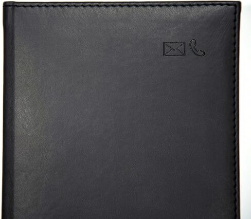 دفتر العناوين | غطاء جلد صناعي ناعم مبطن إيطالي | صفحات ذات حواف ذهبية مذهبة | مؤشر 22 خطوة | الحجم: 5.5 × 8 بوصة in Kuwait