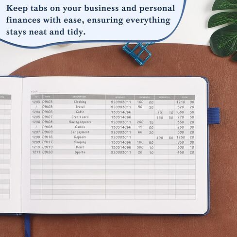 Accounting Ledger Book - Ledger Books Bookkeeping for Personal & Small Business Accounting, Expense Tracker Notebook for Expenses, Deposits & Balance, B5 Log Book for Business Essentials, Navy Blue in Saudi Arabia