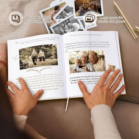 كتاب مجلة Lanpn Grandparents Legacy Journal مع المطالبات، أخبرني بكتاب ذكريات قصة حياتك لملء كتاب الذاكرة العائلية لقصة الأم، مجلة تذكار للأجيال، هدية للجد والجدة، بيج in Saudi Arabia