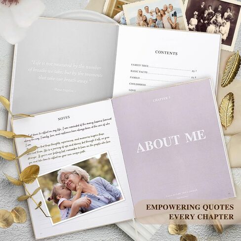 كتاب مجلة Lanpn Grandparents Legacy Journal مع المطالبات، أخبرني بكتاب ذكريات قصة حياتك لملء كتاب الذاكرة العائلية لقصة الأم، مجلة تذكار للأجيال، هدية للجد والجدة، بيج in Saudi Arabia
