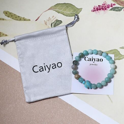 Caiyao 8mm Turquoise Sea Turtles Beads Bracelet Elastic Stretch Bracelet for Women Men in Saudi Arabia