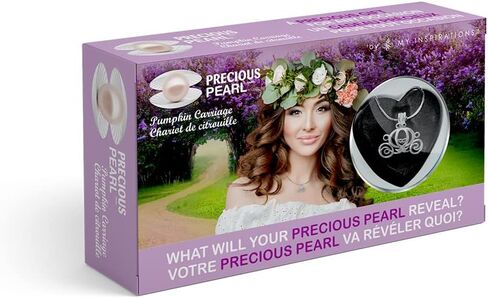 مجموعة هدايا اللؤلؤة الثمينة في المحار من My Inspirations، مجموعة هدايا اللؤلؤ الغامض، مجموعة صنع القلائد DIY، قلادة أنيقة مع سلسلة 20 بوصة، مطلية بالروديوم، هدية رائعة لأي مناسبة، عربة اليقطين in Kuwait