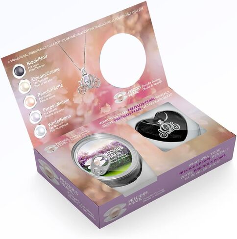 مجموعة هدايا اللؤلؤة الثمينة في المحار من My Inspirations، مجموعة هدايا اللؤلؤ الغامض، مجموعة صنع القلائد DIY، قلادة أنيقة مع سلسلة 20 بوصة، مطلية بالروديوم، هدية رائعة لأي مناسبة، عربة اليقطين in Kuwait