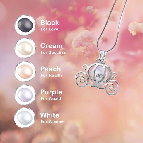 مجموعة هدايا اللؤلؤة الثمينة في المحار من My Inspirations، مجموعة هدايا اللؤلؤ الغامض، مجموعة صنع القلائد DIY، قلادة أنيقة مع سلسلة 20 بوصة، مطلية بالروديوم، هدية رائعة لأي مناسبة، عربة اليقطين in Kuwait