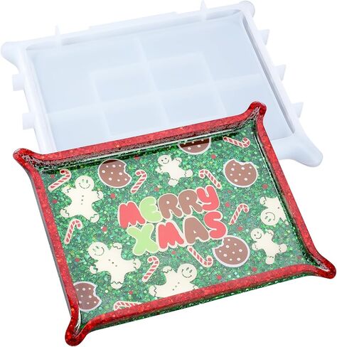 LET'S RESIN Resin Tray Molds, Small Rectangle Silicone Molds for Resin, Epoxy Resin Molds for Serving Tray, Resin Art, Resin Casting, DIY Jewelry/Cups/Makeup/Candy Storage Tray, Home Decor Crafts in Kuwait