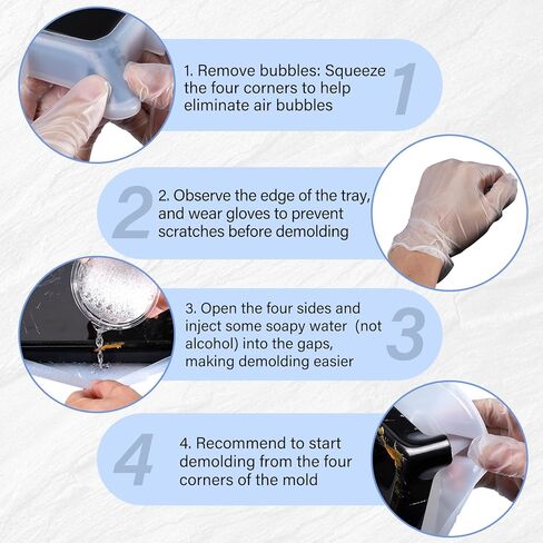 LET'S RESIN Resin Tray Molds, Small Rectangle Silicone Molds for Resin, Epoxy Resin Molds for Serving Tray, Resin Art, Resin Casting, DIY Jewelry/Cups/Makeup/Candy Storage Tray, Home Decor Crafts in Kuwait