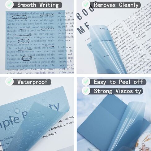 800Pcs Transparent Sticky Notes, 3"x3" Clear Sticky Notes, Waterproof Translucent Sticky Note Pads for Books Annotation, Clear Post it Notes for Bible Study, School, Office（Morandi） in Saudi Arabia