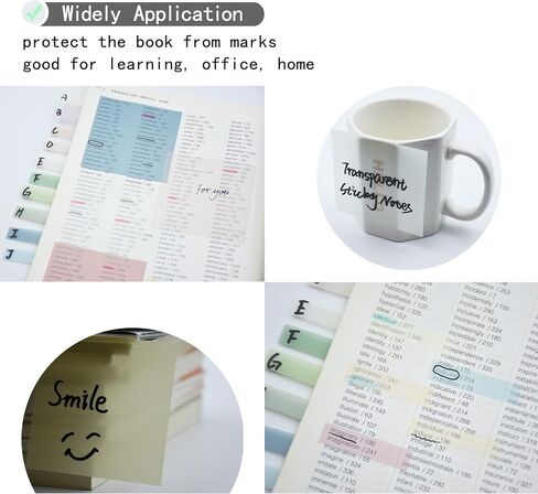 800Pcs Transparent Sticky Notes, 3"x3" Clear Sticky Notes, Waterproof Translucent Sticky Note Pads for Books Annotation, Clear Post it Notes for Bible Study, School, Office（Morandi） in Saudi Arabia