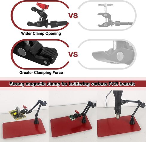 Helping Hands Soldering Magnetic Third Helper hand Station with 4 Solder Magnetic Arms, Welding Gun Holder and Waterproof Large Stable Base for Electronics PCB Clamp Jewelry Crafts Model Repair in Saudi Arabia