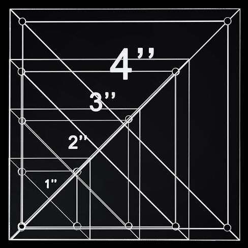 Nezyo 4 Pcs Quilting Rulers 4 Sizes Sewing Rulers Clear Quilting Templates for Fabric Cutting Crafts Supplies (Square,1.5 inch, 2.5 inch, 3.5 inch, 4.5 inch) in Kuwait