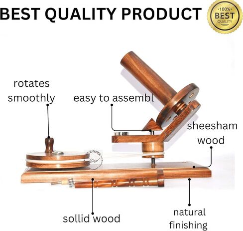 Blue DUCTH Handmade Premium Crafted Yarn Winder for Knitting & Crocheting - Center Pull Ball Yarn Swift | Easy to use | Sheesham Wood in Saudi Arabia
