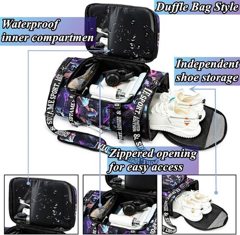 Gym Duffle Bag Backpack with Shoe Compartment,4 ways Travel Backpack for Women and Men,Multi-Functional Weekender bag with Waterproof Layer&Laptop Compartment for Fitness, Travel,Camping in Saudi Arabia
