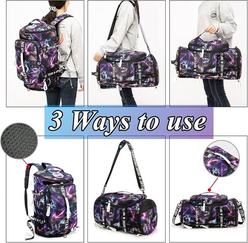 Gym Duffle Bag Backpack with Shoe Compartment,4 ways Travel Backpack for Women and Men,Multi-Functional Weekender bag with Waterproof Layer&Laptop Compartment for Fitness, Travel,Camping in Saudi Arabia
