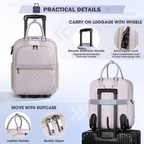 RAINSMORE Underseat Carry On Luggage, 16-inch Airline Approved Luggage with Wheels Lightweight Softside Underseater Travel Suitcases Durable Overnight Bag Rolling Carry-on Bag for Women Men,Black in Kuwait