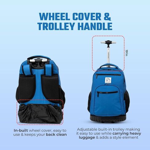 Rolling Trolley Backpacks | 38 L | Laptop Backpack | Multi-Pockets Convertible Aluminum Rod Luggage Bag for Office Travel (Puppy) in Saudi Arabia